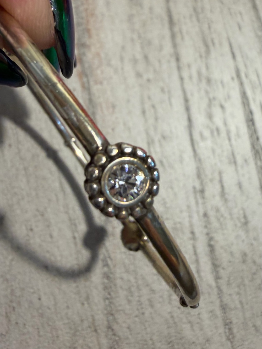 Brighton Silver-Tone Floral Halo Bracelet with Clear Stone